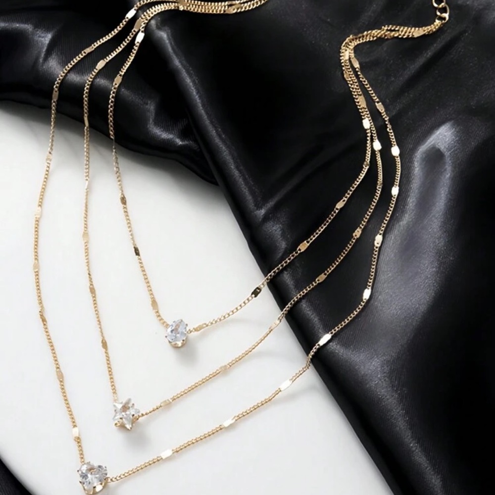 Chic Nation Gold Layered Necklace Set with Dainty Pendants